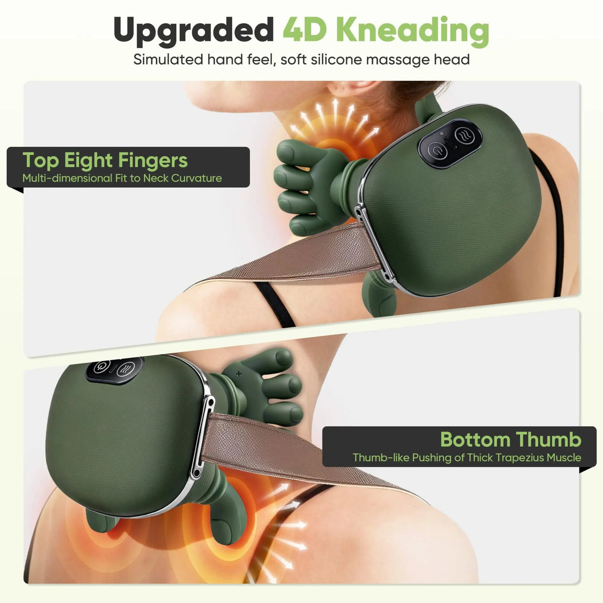Neck & Shoulder Massager Deep Kneading Heat 3 Modes