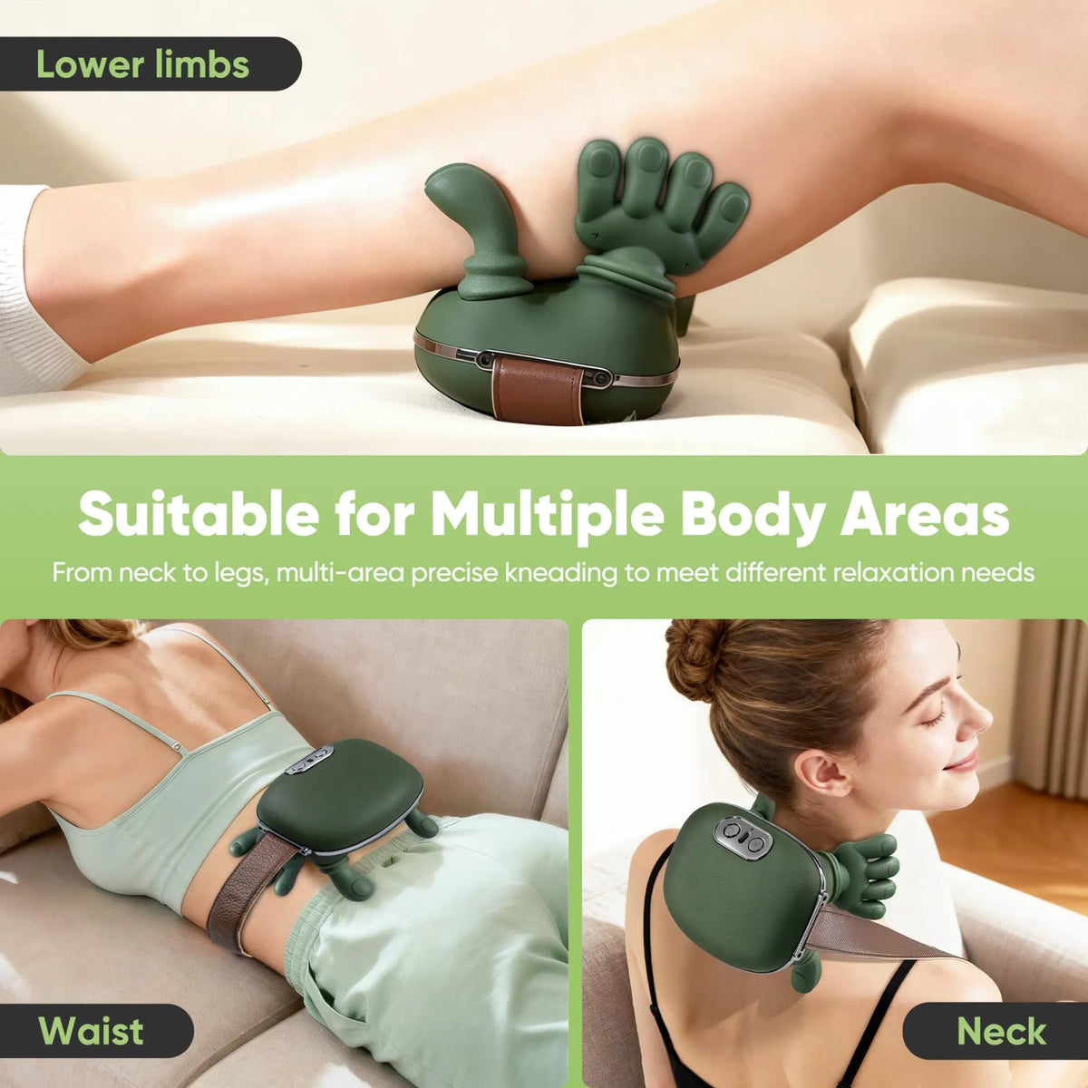 Neck & Shoulder Massager Deep Kneading Heat 3 Modes