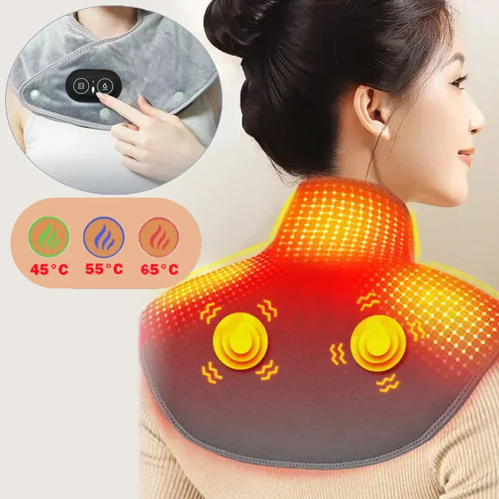 Neck & Shoulder Massager USB-Powered Heat & Vibration