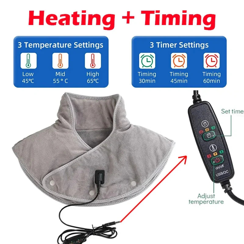 Neck & Shoulder Massager USB-Powered Heat & Vibration