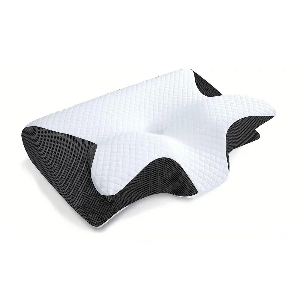 Neck Support Pillow Contoured Memory Foam Breathable Mesh Cover