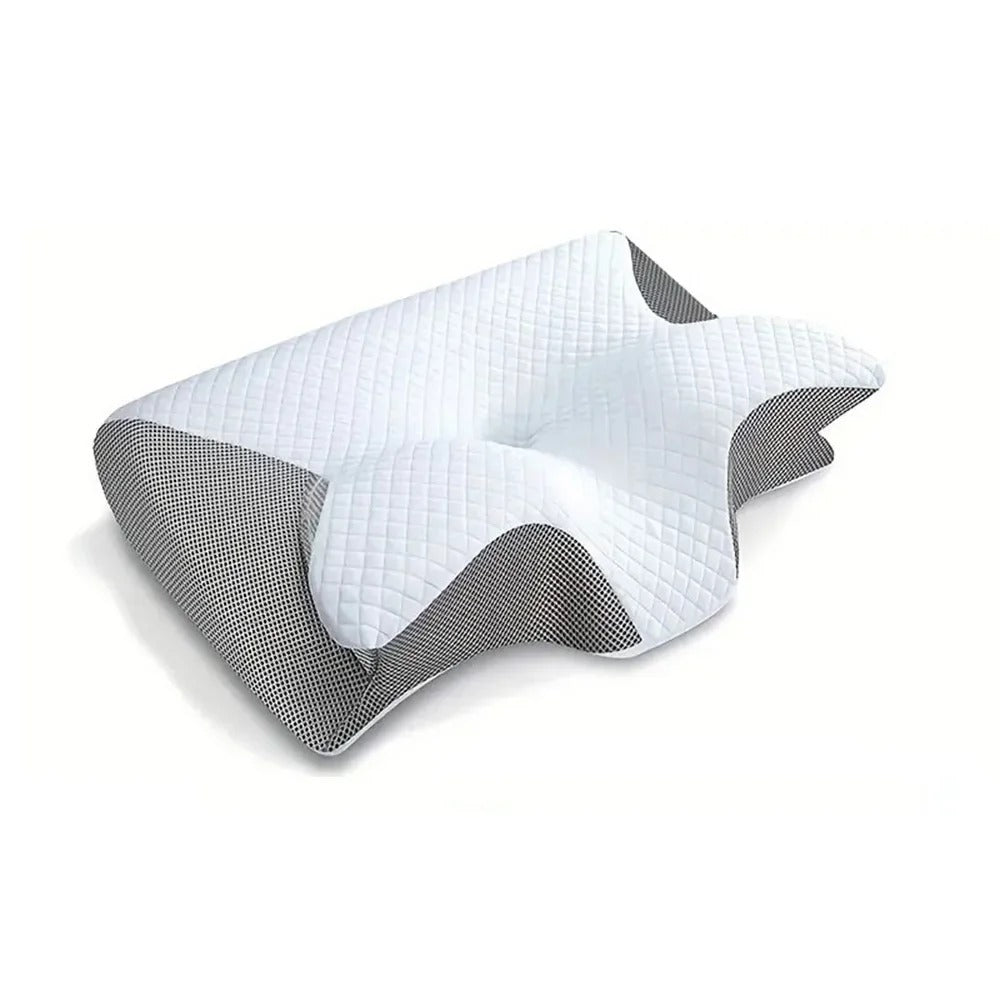 Neck Support Pillow Contoured Memory Foam Breathable Mesh Cover