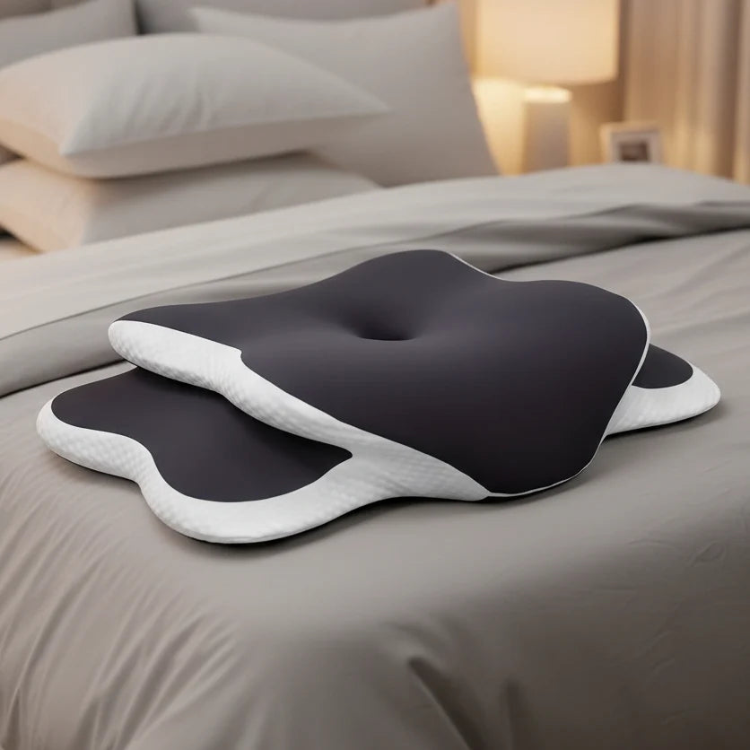 Neck Support Pillow Ergonomic Memory Foam Breathable Cover