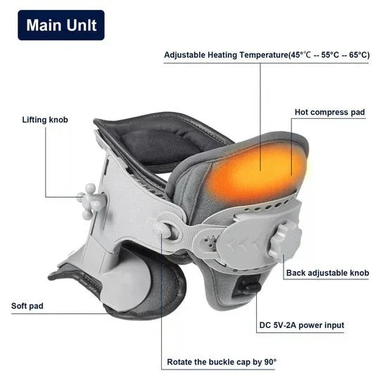 Neck Traction Device 5 Height Positions USB-Powered Heating