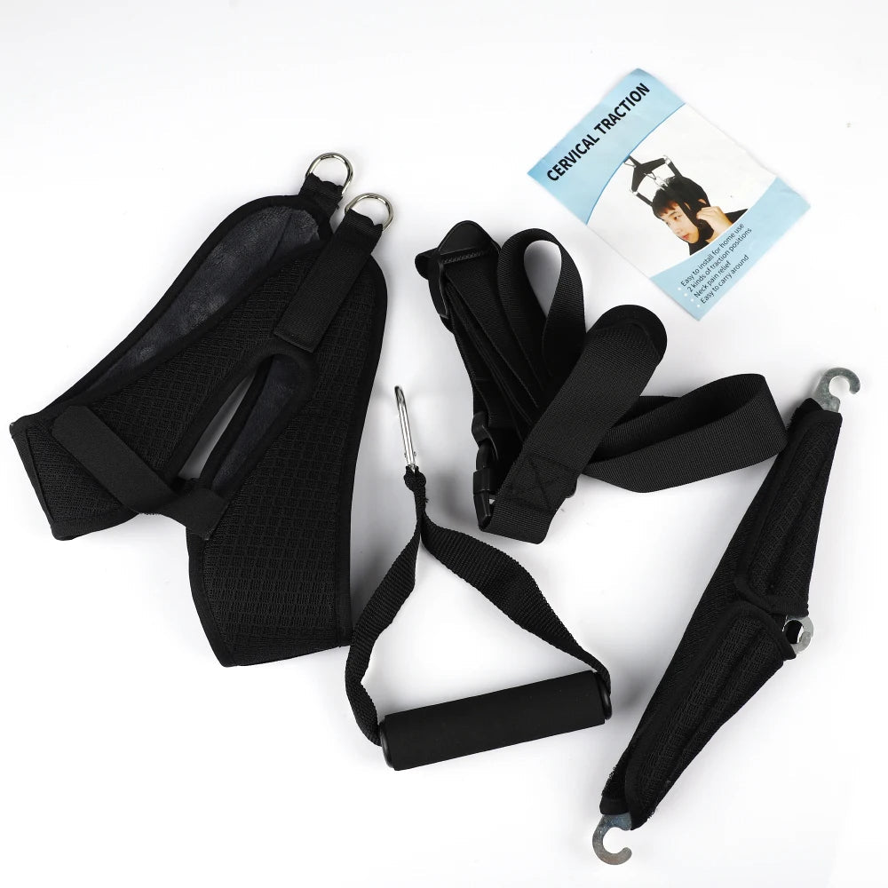 Neck Traction Device Adjustable Straps Breathable Mesh & Velvet