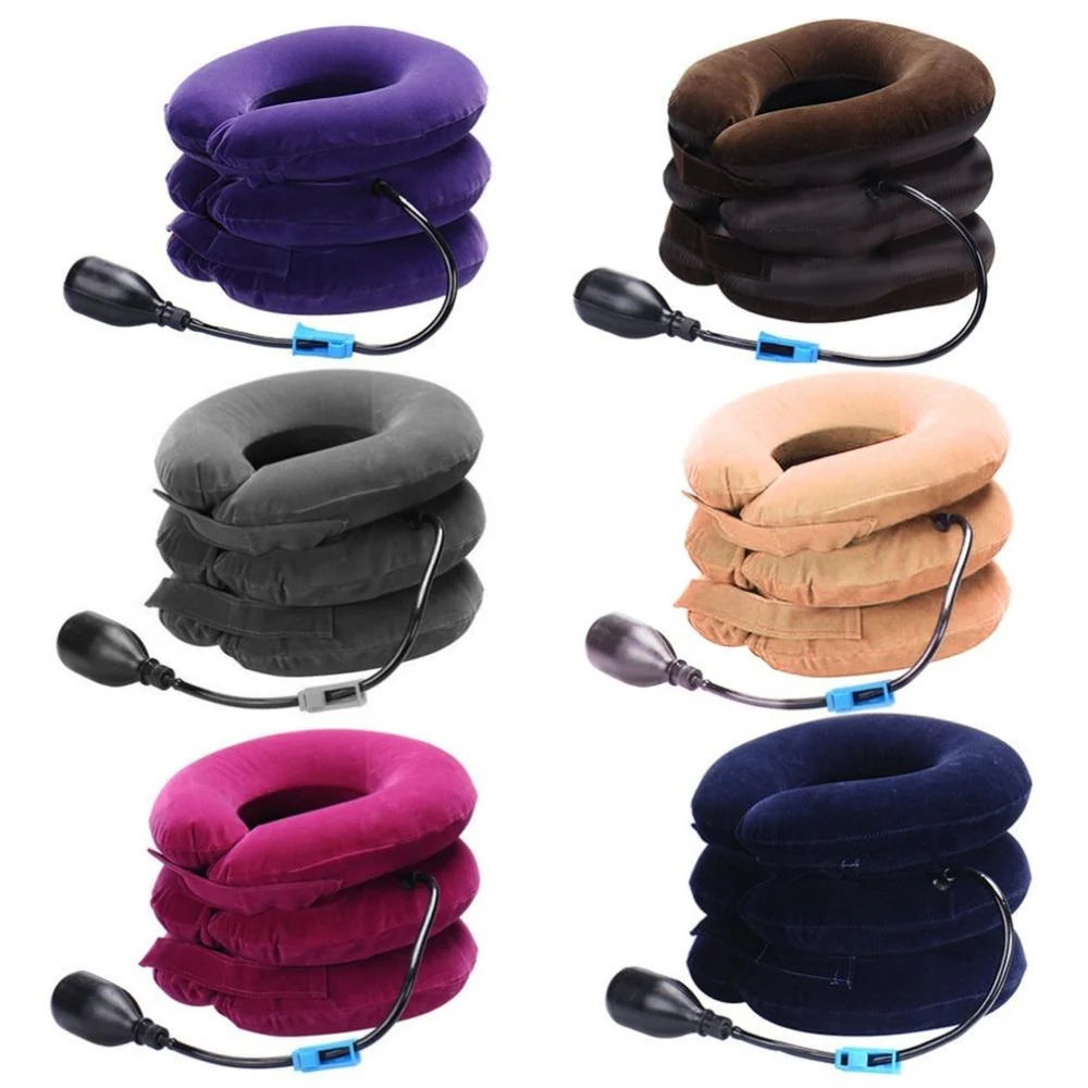 Neck Traction Pillow Inflatable Adjustable Cervical Support