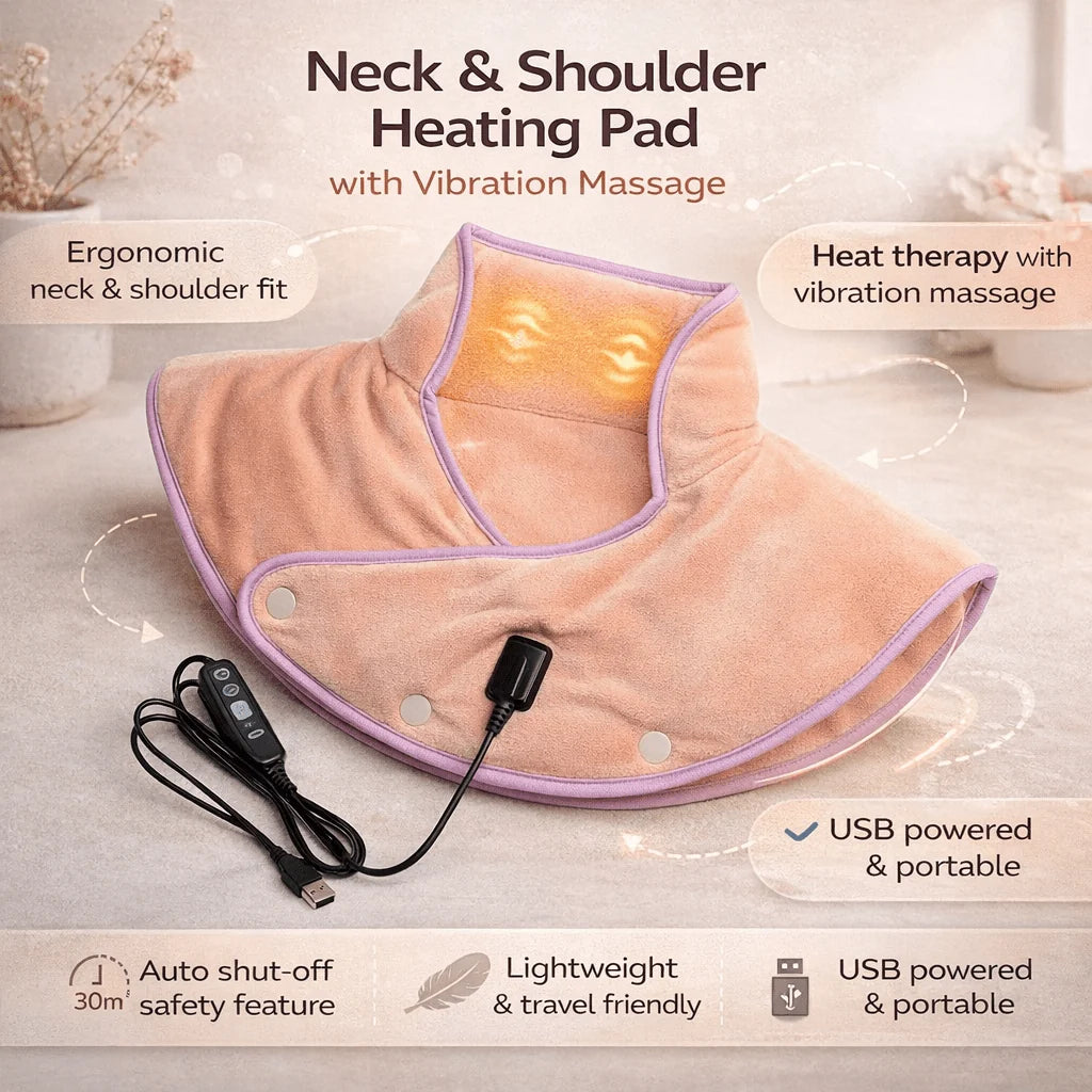 Neck and Shoulder Heating Pad Carbon Fiber Vibration Massage