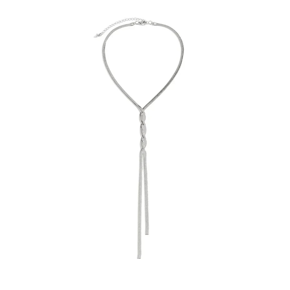 Necklace Adjustable Length Flat Snake Chain Gold & Silver