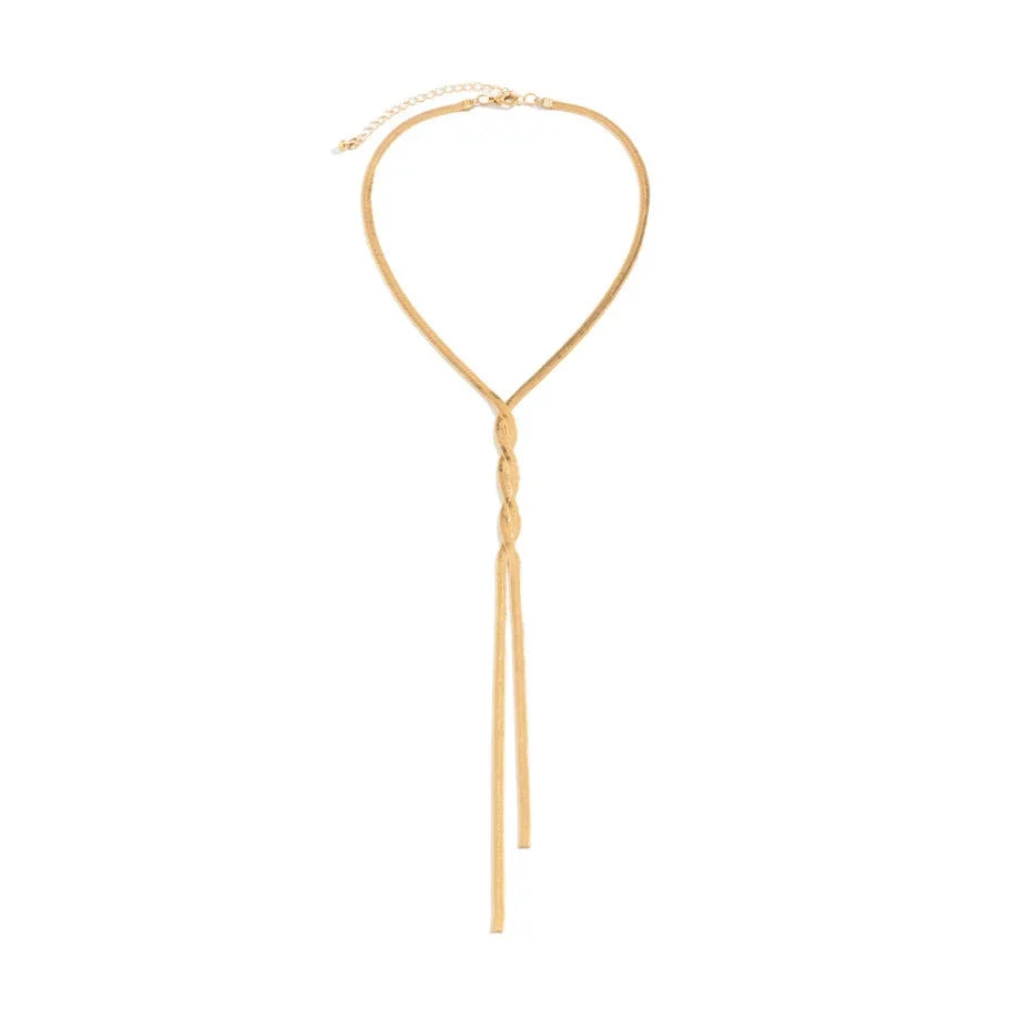 Necklace Adjustable Length Flat Snake Chain Gold & Silver