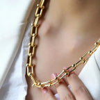 Necklace & Bracelet Set Gold-Plated Stainless Steel Adjustable Lengths
