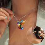 Necklace & Earrings Set Stained Glass Enamel