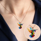 Necklace & Earrings Set Stained Glass Enamel