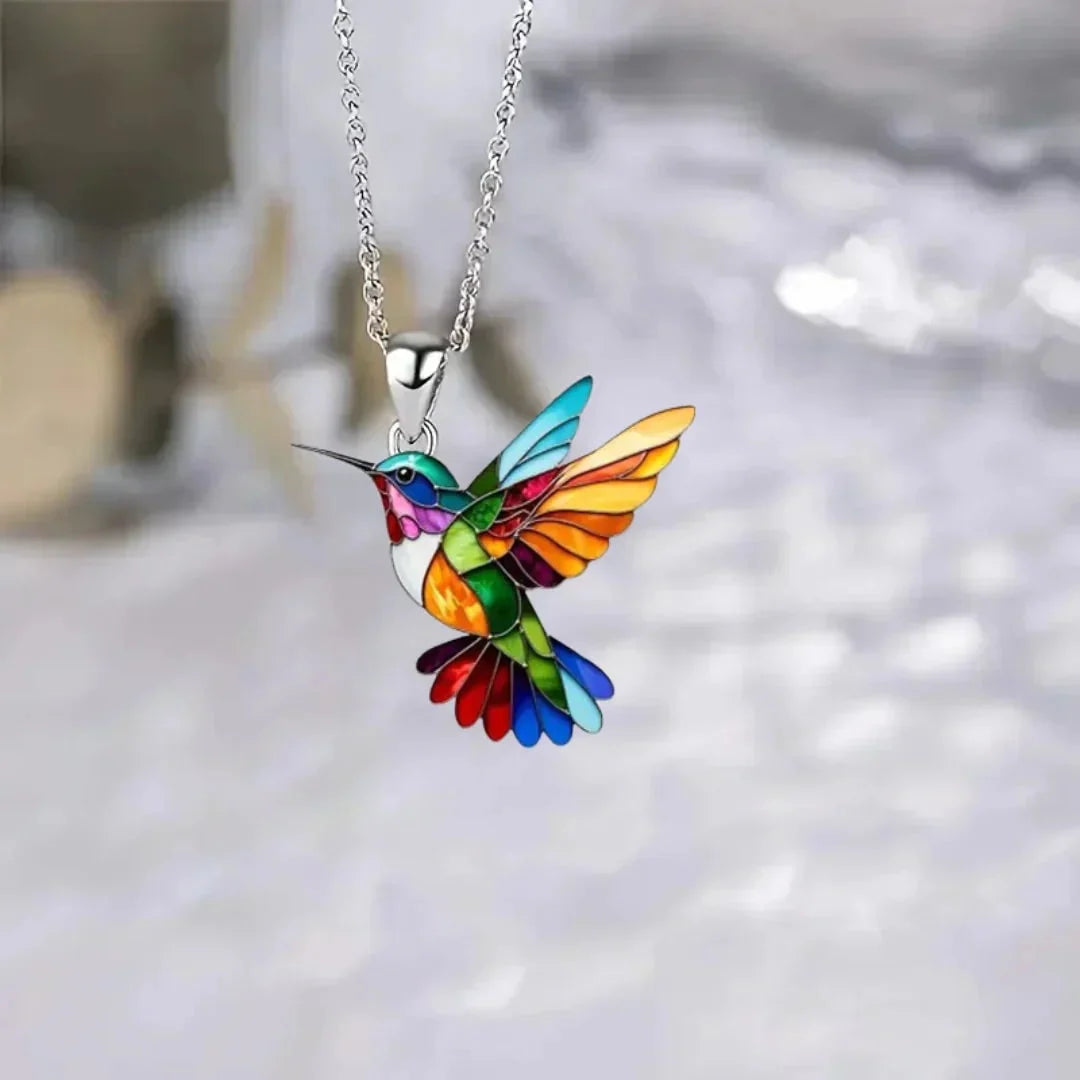 Necklace & Earrings Set Stained Glass Enamel