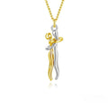 Necklace Embrace Pendant Nickel-Free Adjustable Snake Chain