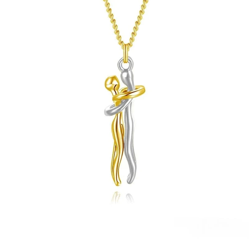 Necklace Embrace Pendant Nickel-Free Adjustable Snake Chain