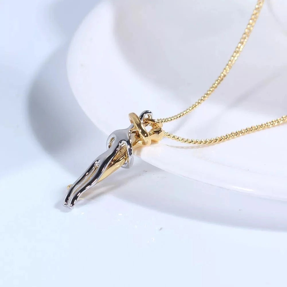 Necklace Embrace Pendant Nickel-Free Adjustable Snake Chain