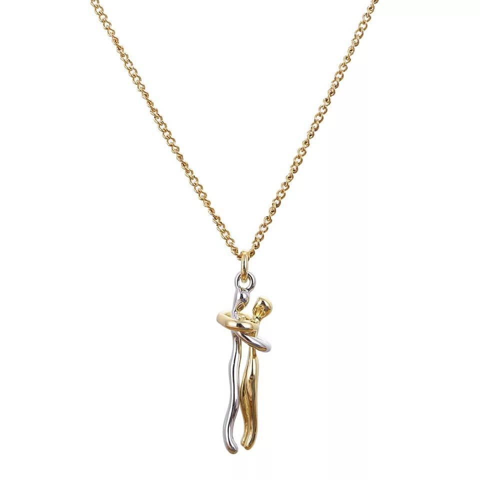 Necklace Embrace Pendant Nickel-Free Adjustable Snake Chain