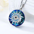 Necklace Evil Eye Silver Alloy Blue Accent Adjustable Chain