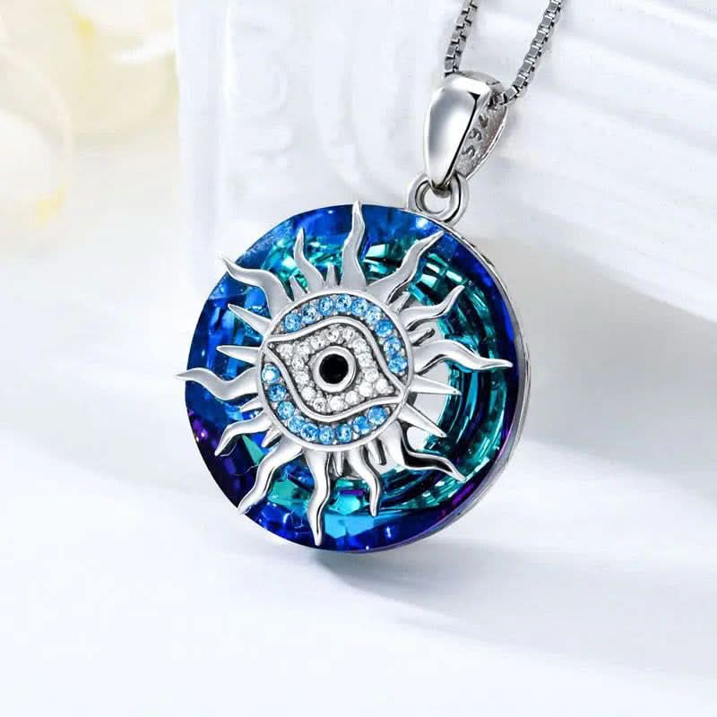 Necklace Evil Eye Silver Alloy Blue Accent Adjustable Chain