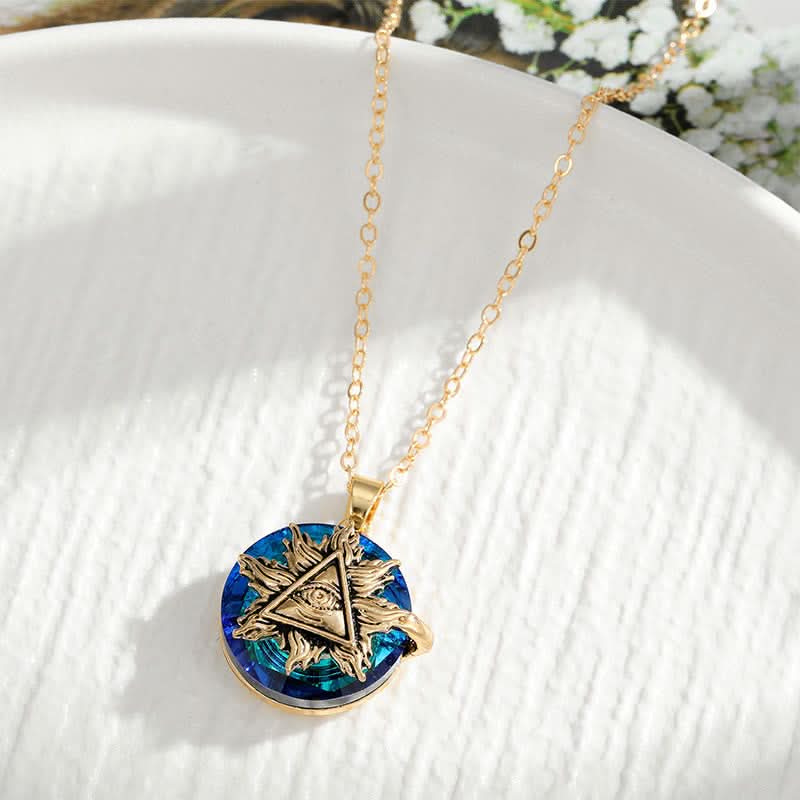 Necklace Evil Eye Silver Alloy Blue Accent Adjustable Chain