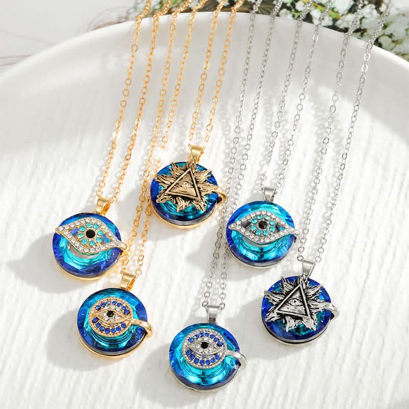 Necklace Evil Eye Silver Alloy Blue Accent Adjustable Chain
