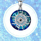 Necklace Evil Eye Silver Alloy Blue Accent Adjustable Chain