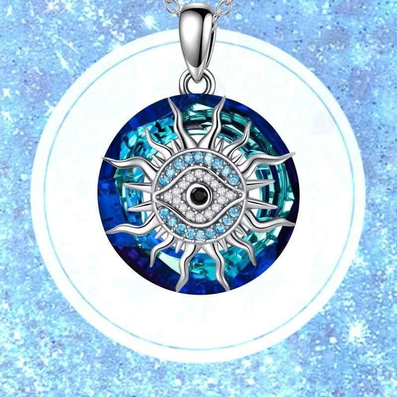Necklace Evil Eye Silver Alloy Blue Accent Adjustable Chain