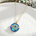 Necklace Evil Eye Silver Alloy Blue Accent Adjustable Chain