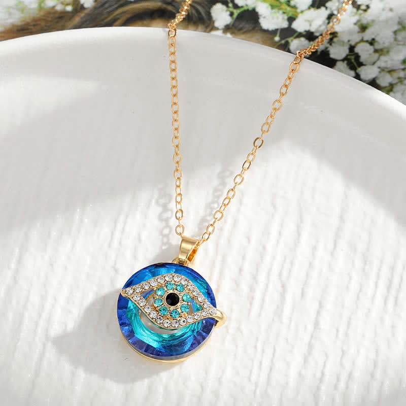Necklace Evil Eye Silver Alloy Blue Accent Adjustable Chain