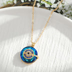 Necklace Evil Eye Silver Alloy Blue Accent Adjustable Chain