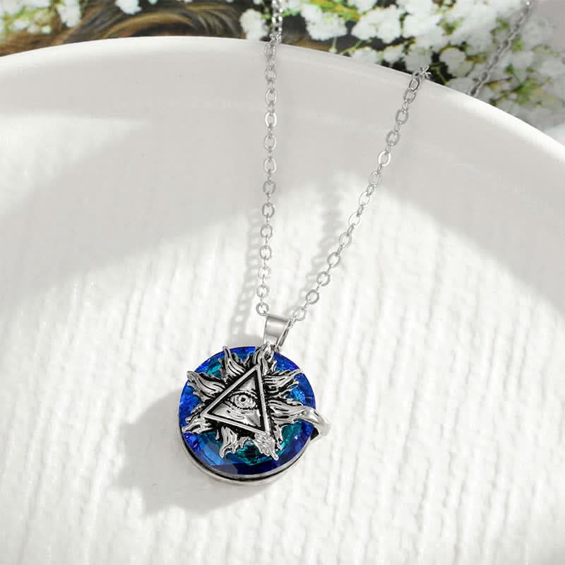 Necklace Evil Eye Silver Alloy Blue Accent Adjustable Chain
