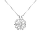 Necklace Four Heart Clover Adjustable Chain Centered Pendant
