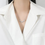 Necklace Four Heart Clover Adjustable Chain Centered Pendant