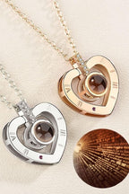 Necklace Heart Projection Rhinestone Accents