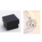 Necklace Heart Projection Rhinestone Accents
