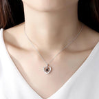 Necklace Heart Projection Rhinestone Accents