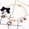 Necklace Hepburn-Style Lace Pearl & Rhinestone Bow