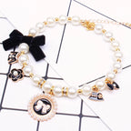 Necklace Hepburn-Style Lace Pearl & Rhinestone Bow