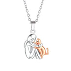 Necklace Hug Silhouette Pet Memorial Adjustable Length