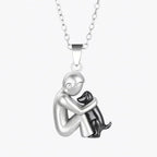 Necklace Hug Silhouette Pet Memorial Adjustable Length