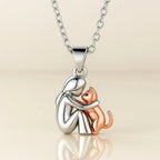 Necklace Hug Silhouette Pet Memorial Adjustable Length