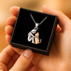 Necklace Hug Silhouette Pet Memorial Adjustable Length