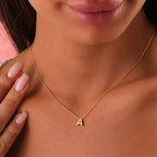 Necklace Initial Pendant Adjustable Stainless Steel