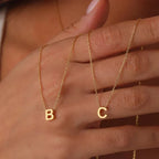 Necklace Initial Pendant Adjustable Stainless Steel