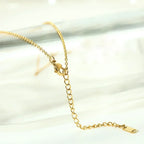 Necklace Initial Pendant Adjustable Stainless Steel