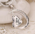 Necklace Moon & Heart Pendant Silver-Tone Metal Alloy
