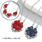 Necklace Reversible Heart & Flower Sterling Silver