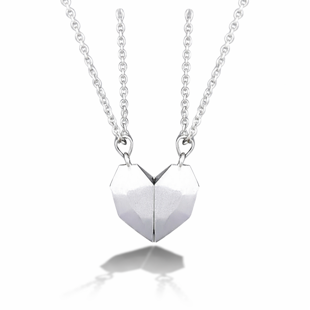 Necklace Set Couples Magnetic Heart Electrocardiogram Design