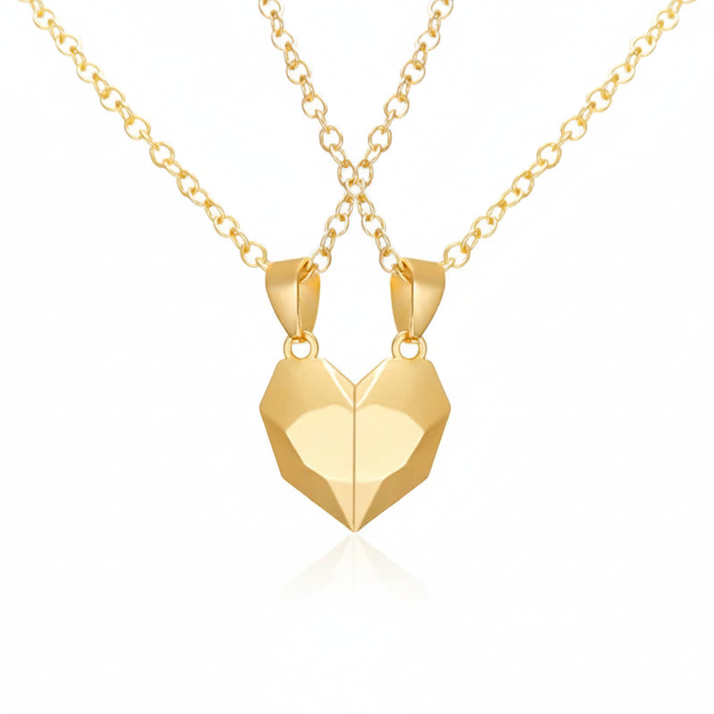 Necklace Set Couples Magnetic Heart Electrocardiogram Design