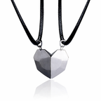 Necklace Set Couples Magnetic Heart Electrocardiogram Design